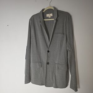 Shred N Thread Womans Blazer Jacket Gray  Patches On Elbows XL NO TOP BUTTON